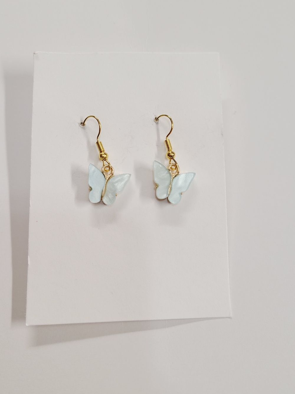 Light Blue Butterfly Drop Earrings